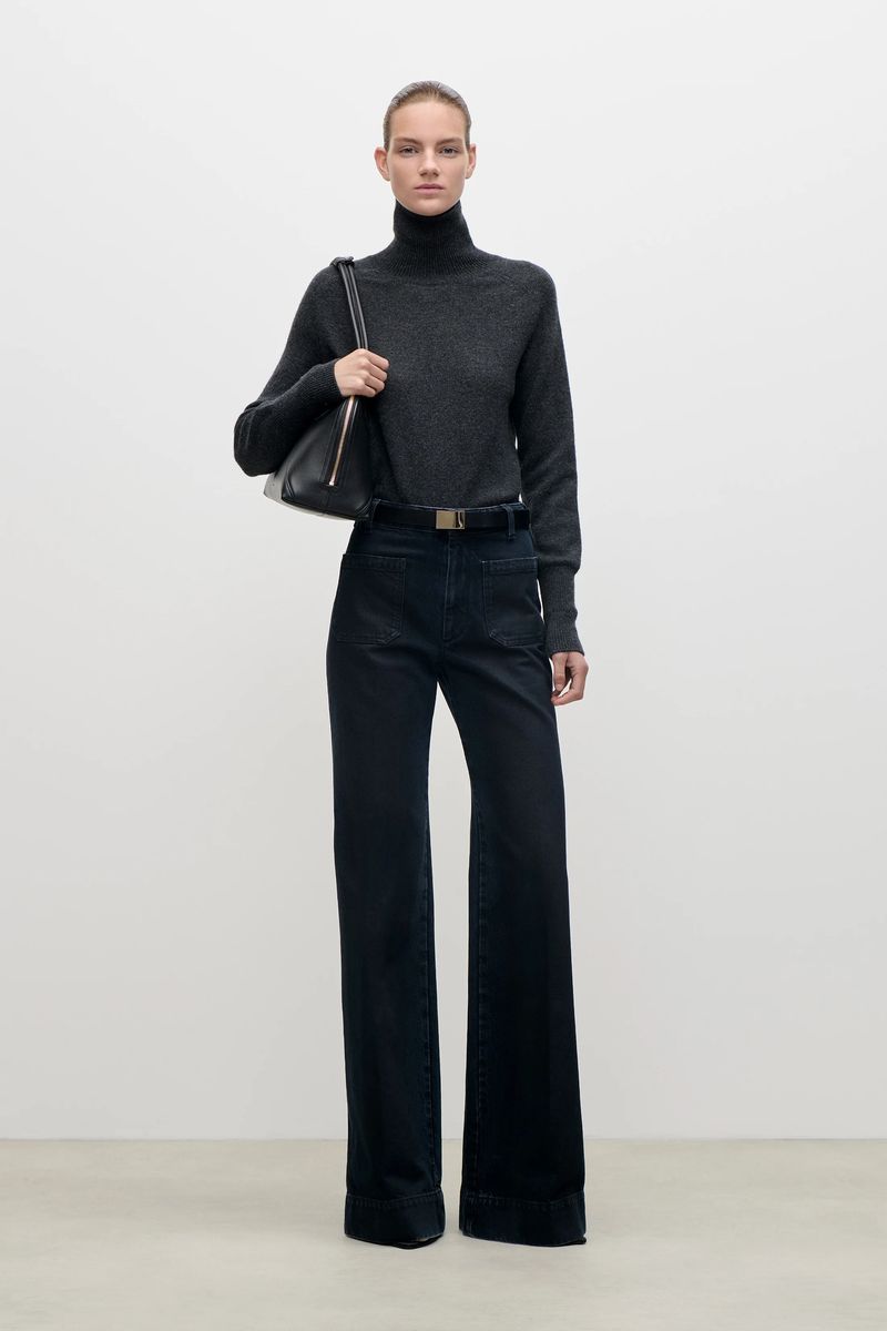 High-Waist-Jeans mit weitem Bein