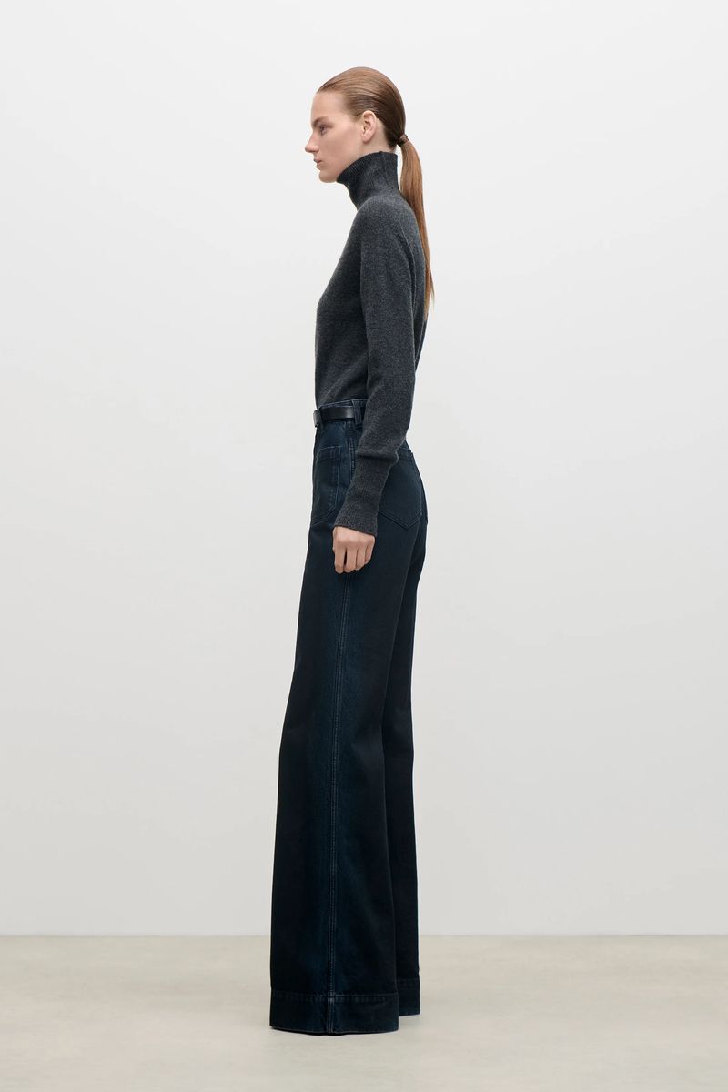 High-Waist-Jeans mit weitem Bein