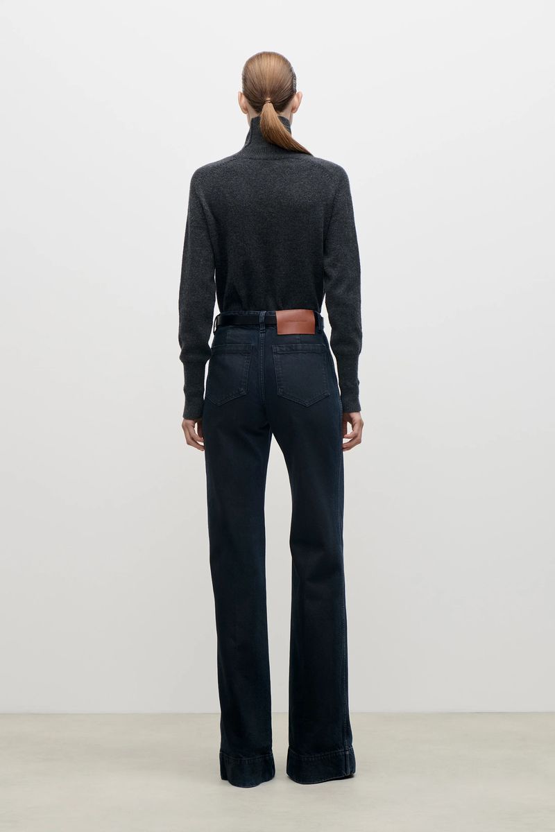 High-Waist-Jeans mit weitem Bein