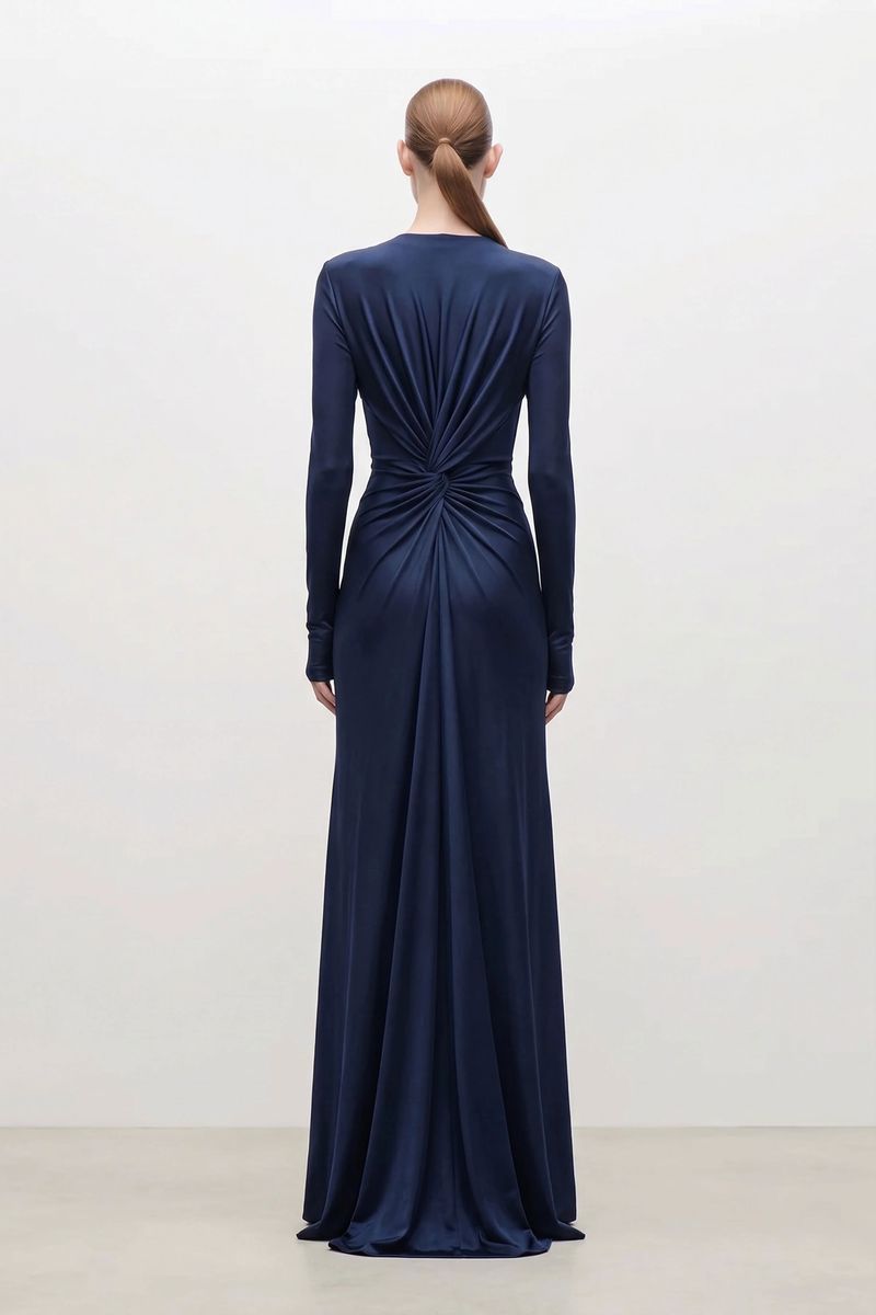 Elegantes Jersey-Abendkleid mit V-Ausschnitt