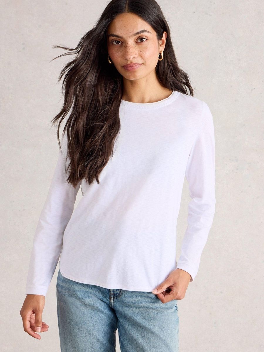 Klassisches Langarmshirt aus Baumwolle