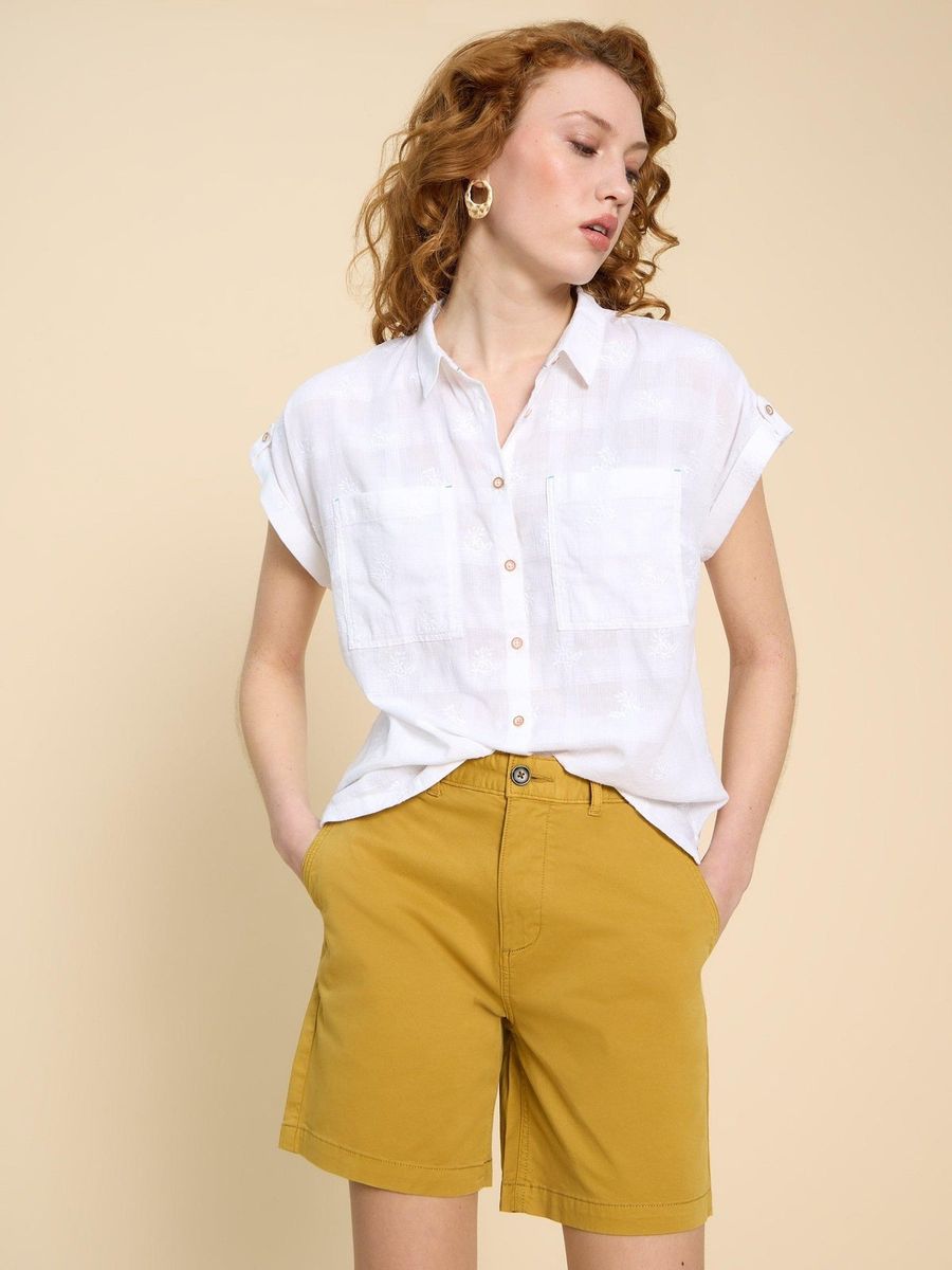 Bestickte Bluse aus Bio-Baumwolle