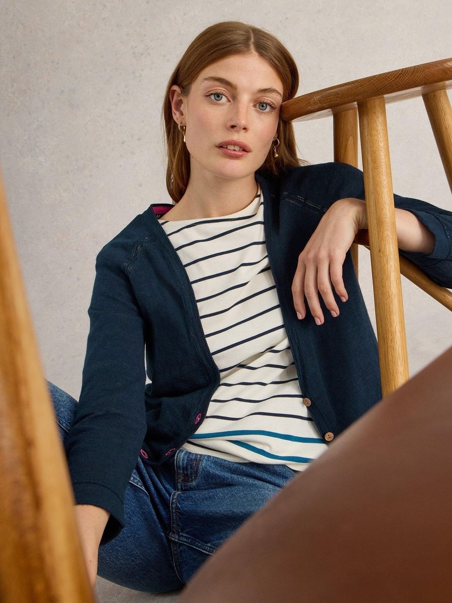 Leichte Strickjacke aus Leinenmischung