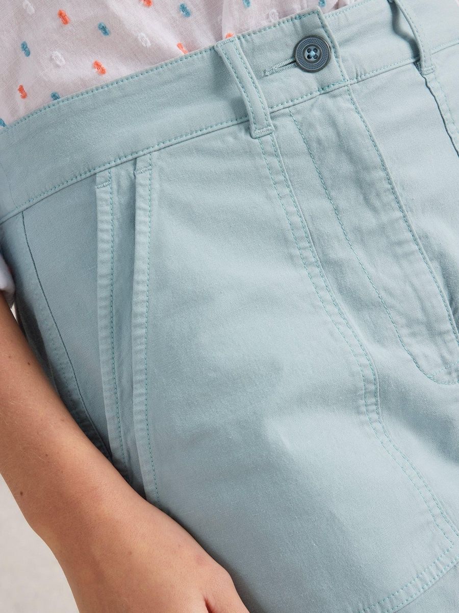 Klassische Baumwoll-Leinen-Chino mit Tapered-Fit