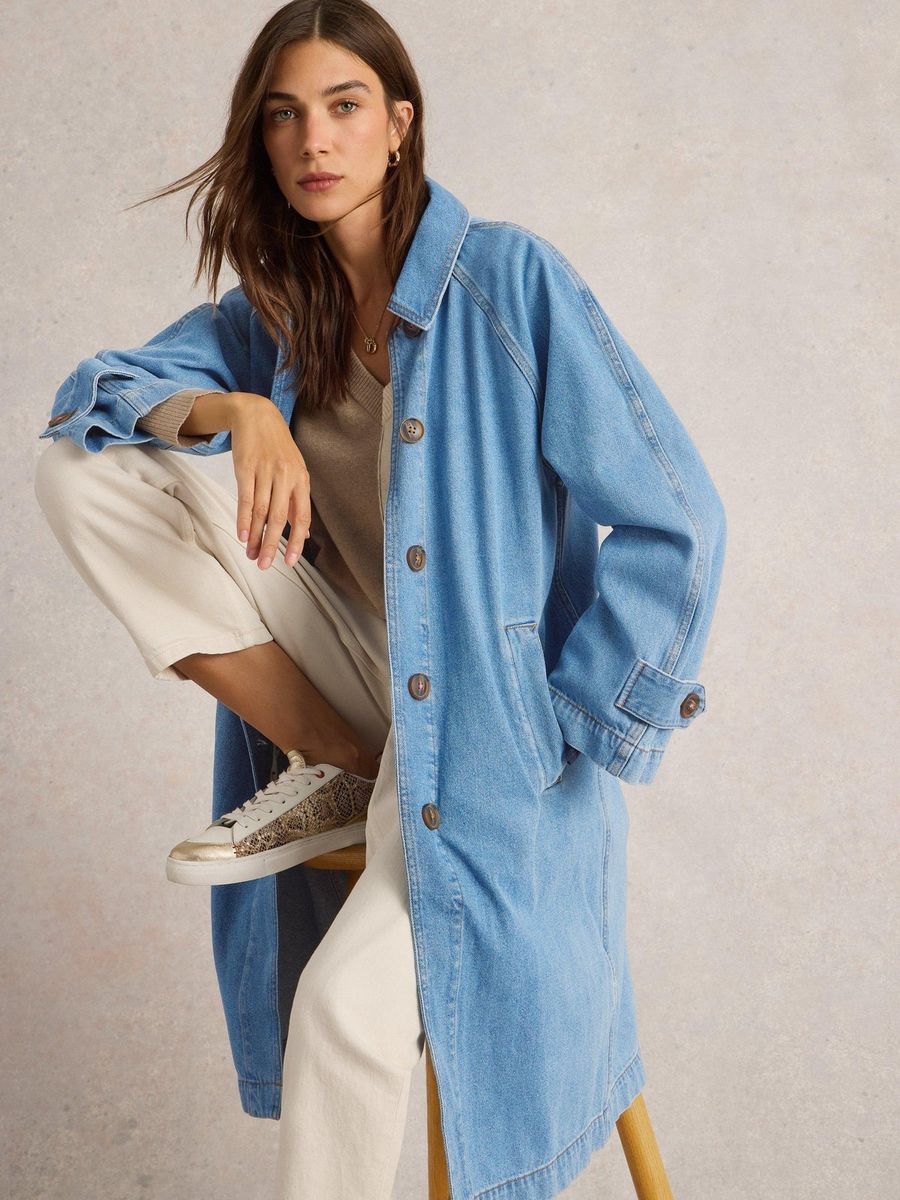 Langer Oversized Denim-Mantel