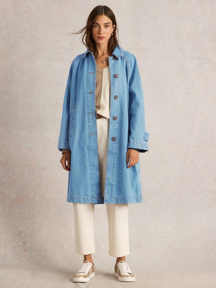Langer Oversized Denim-Mantel