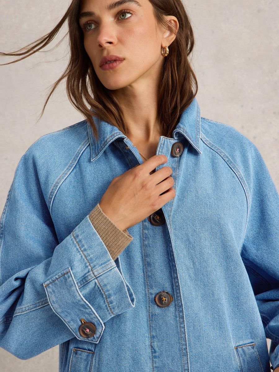 Langer Oversized Denim-Mantel