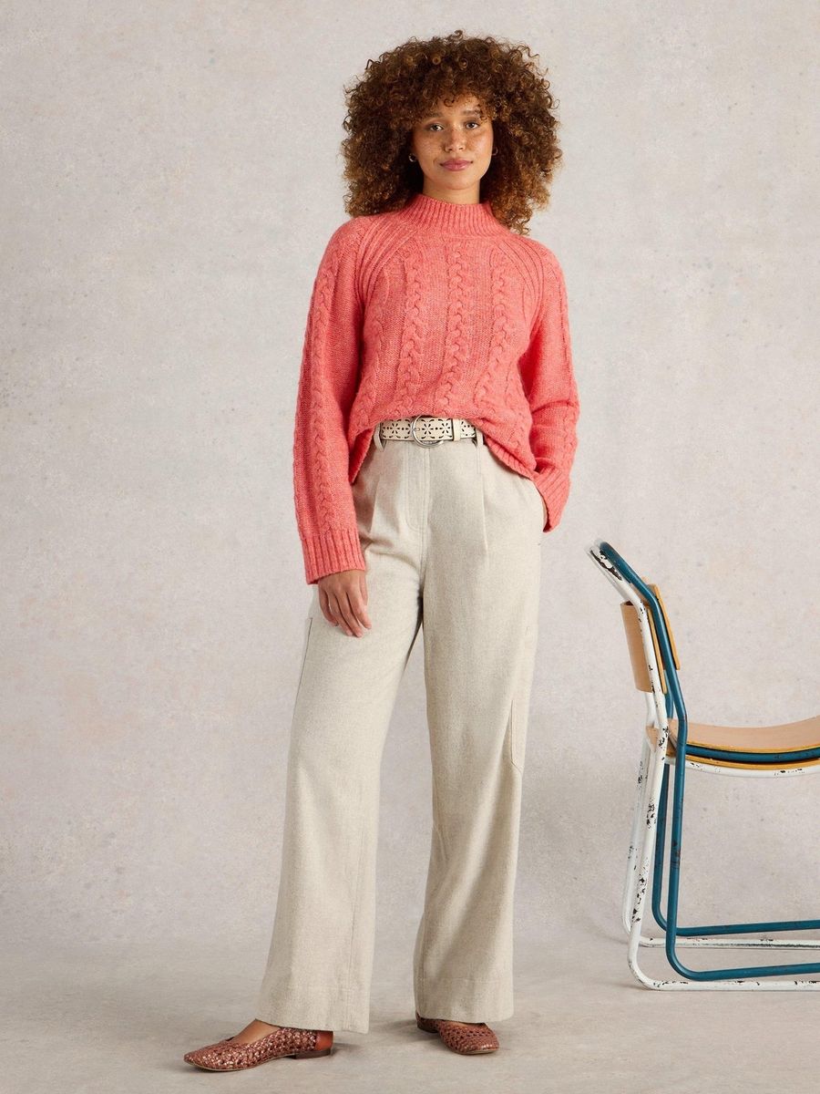 Weit geschnittene Tweed-Cargohose