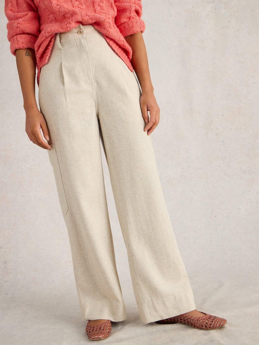Weit geschnittene Tweed-Cargohose