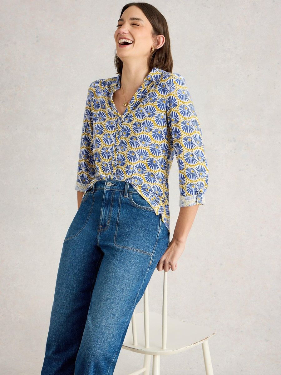 Bedruckte Baumwoll-Jerseybluse