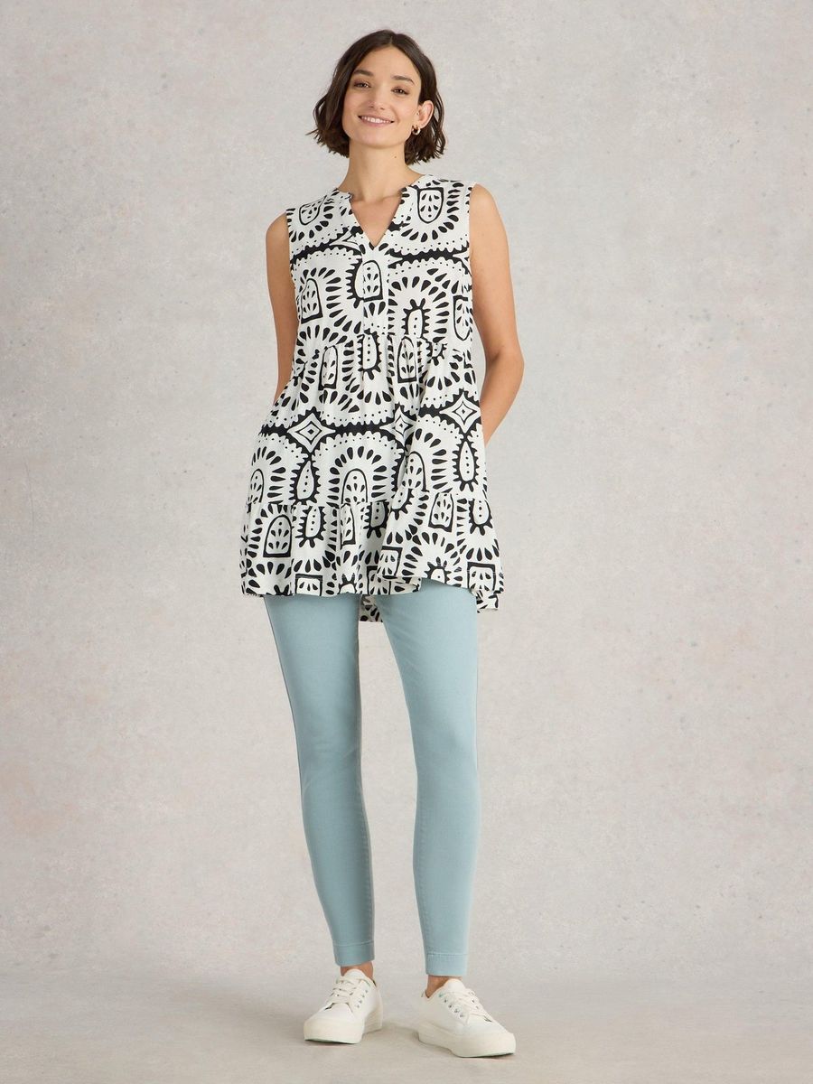 Verkürzte Slim-Fit Stretch-Jegging