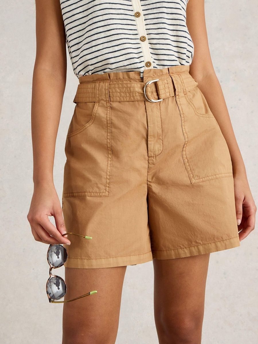 Hoch geschnittene Utility-Shorts aus Bio-Baumwolle