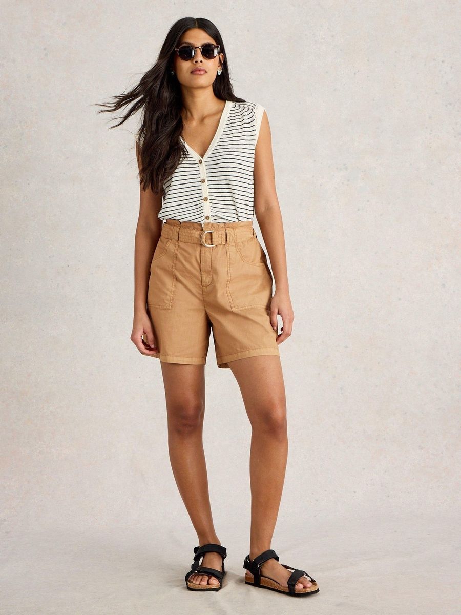 Hoch geschnittene Utility-Shorts aus Bio-Baumwolle