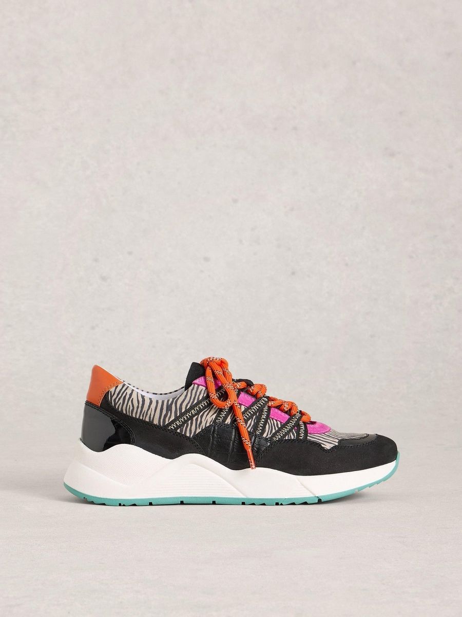 Klobige Sneaker mit Zebra-Print