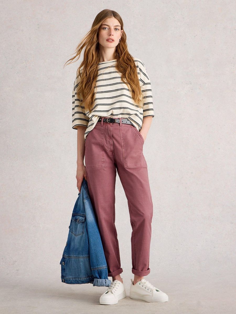 Klassische Baumwoll-Leinen Chino-Hose
