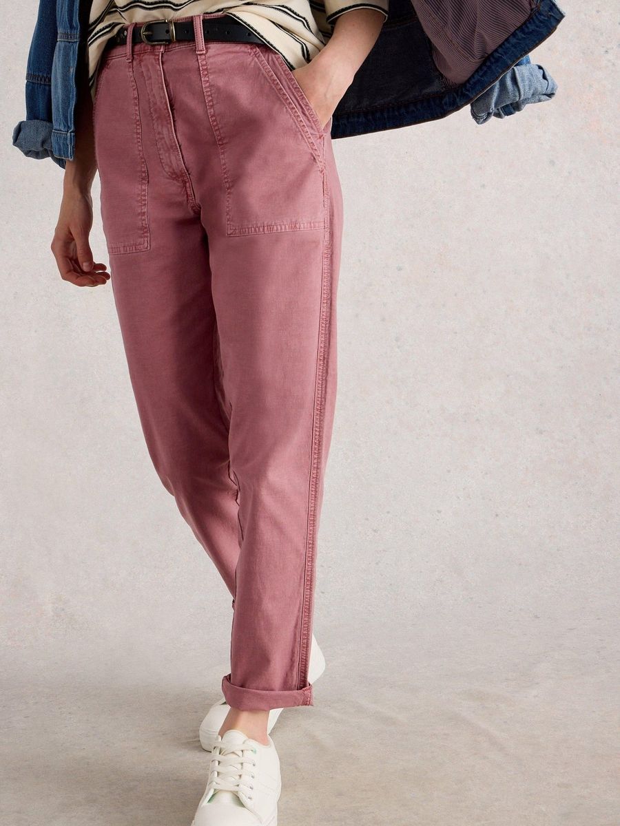 Klassische Baumwoll-Leinen Chino-Hose