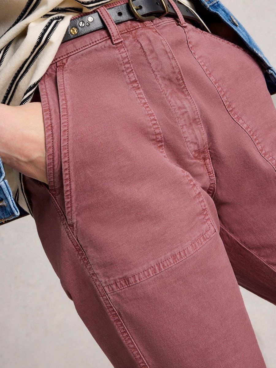 Klassische Baumwoll-Leinen Chino-Hose