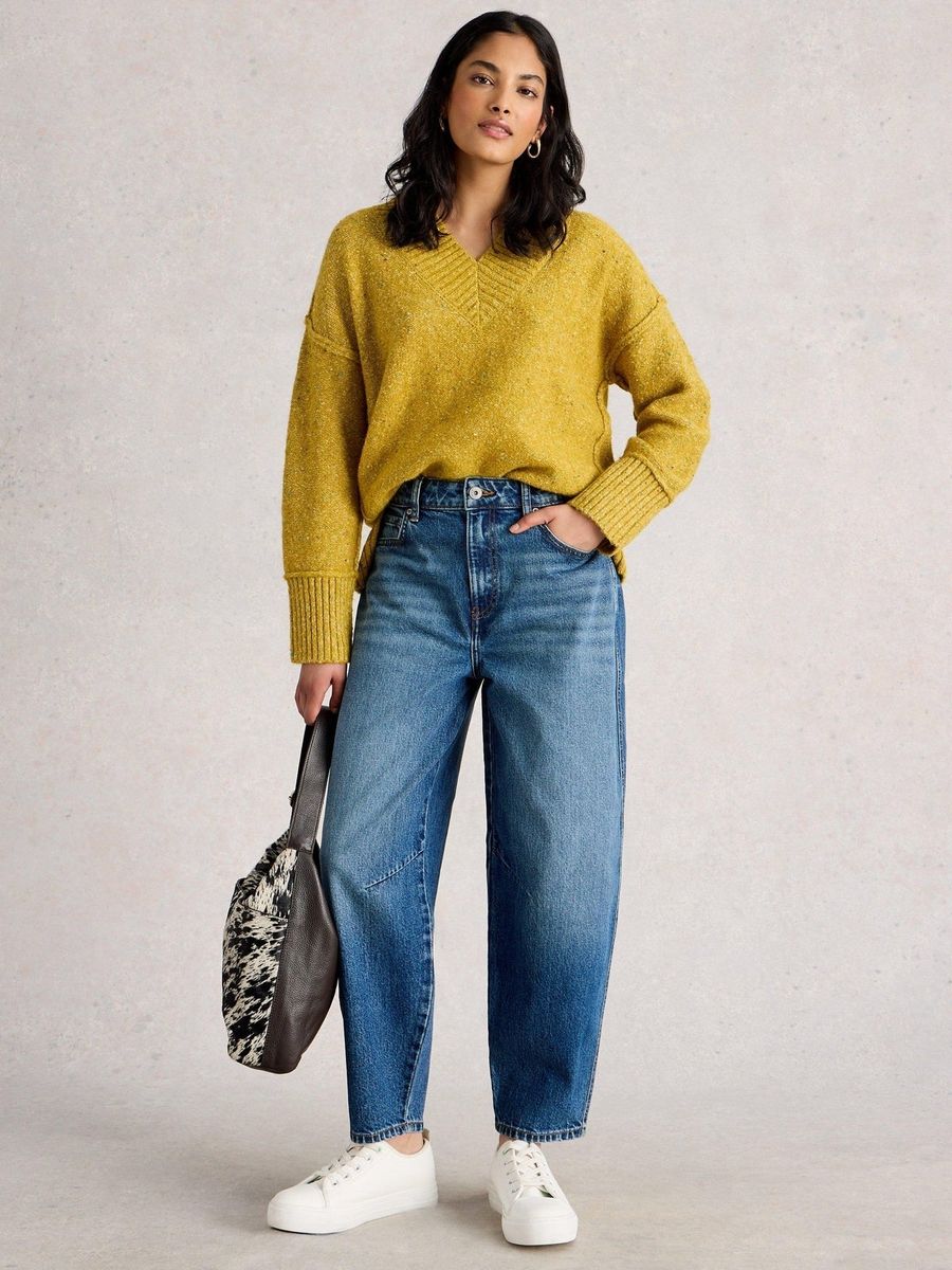 Hochtaillierte Jeans im Barrel-Fit