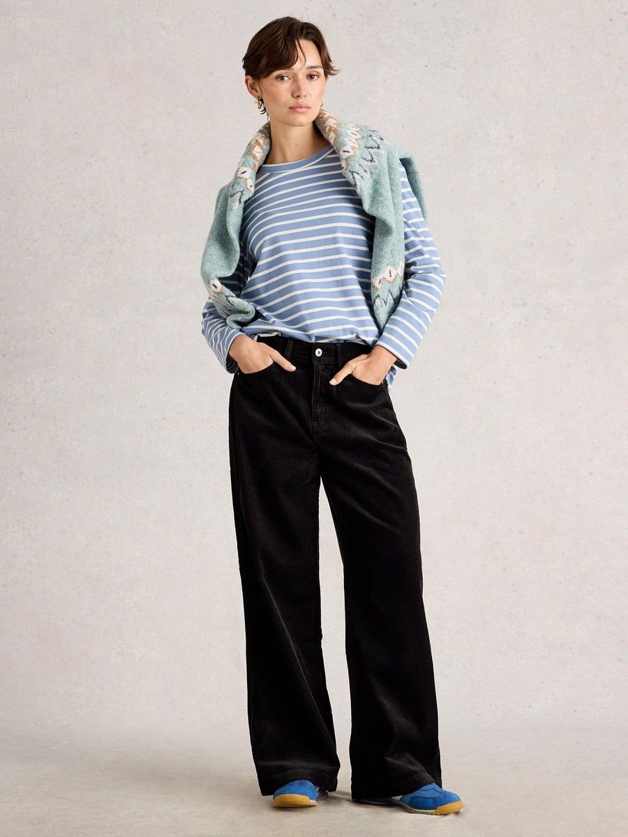 Ayla Weit geschnittene Cordhose