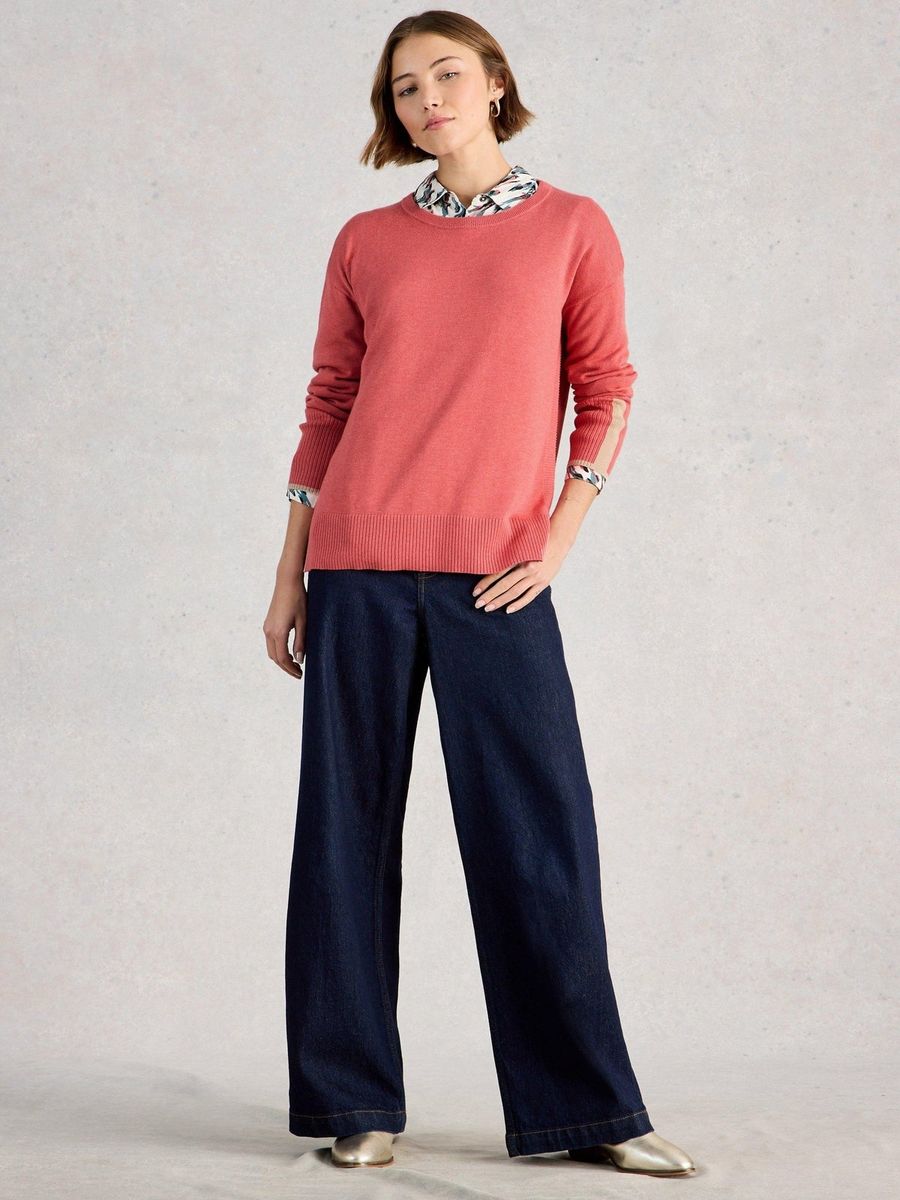 Klassischer leichter Rundhals-Strickpullover
