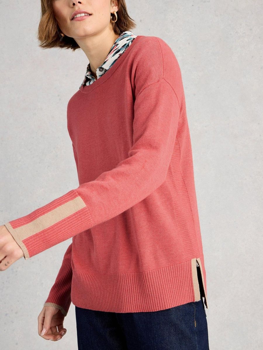 Klassischer leichter Rundhals-Strickpullover