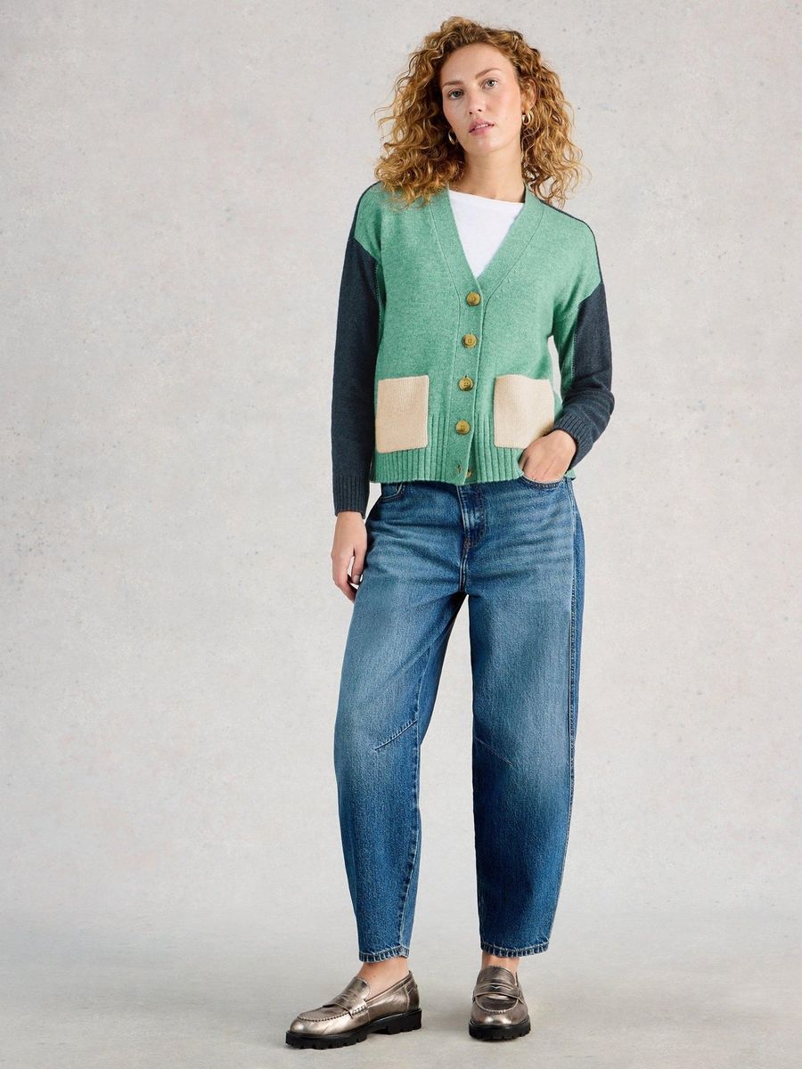 Strickjacke mit Colour-Block-Design