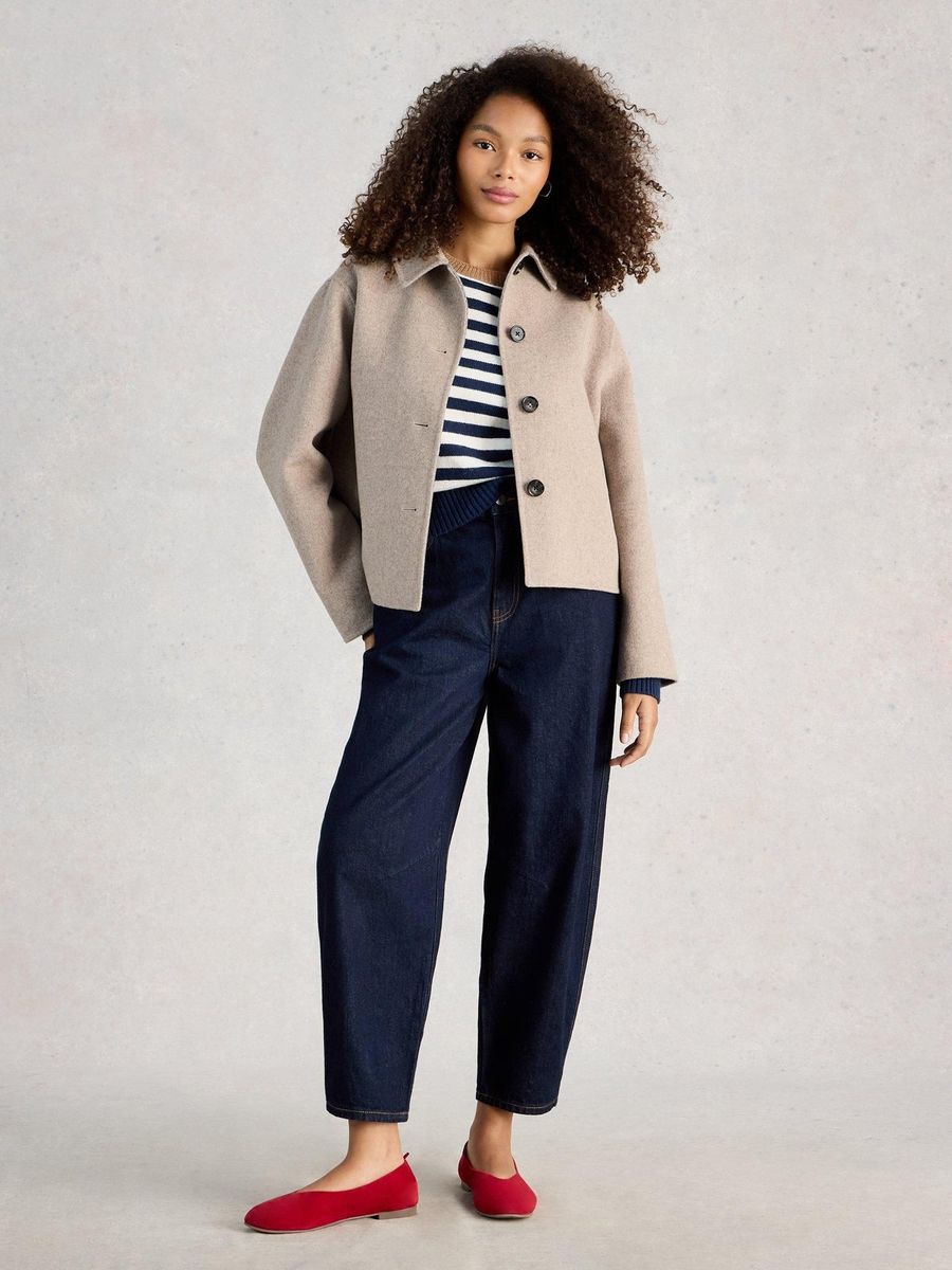 Kurze Jacke aus Wollmischung
