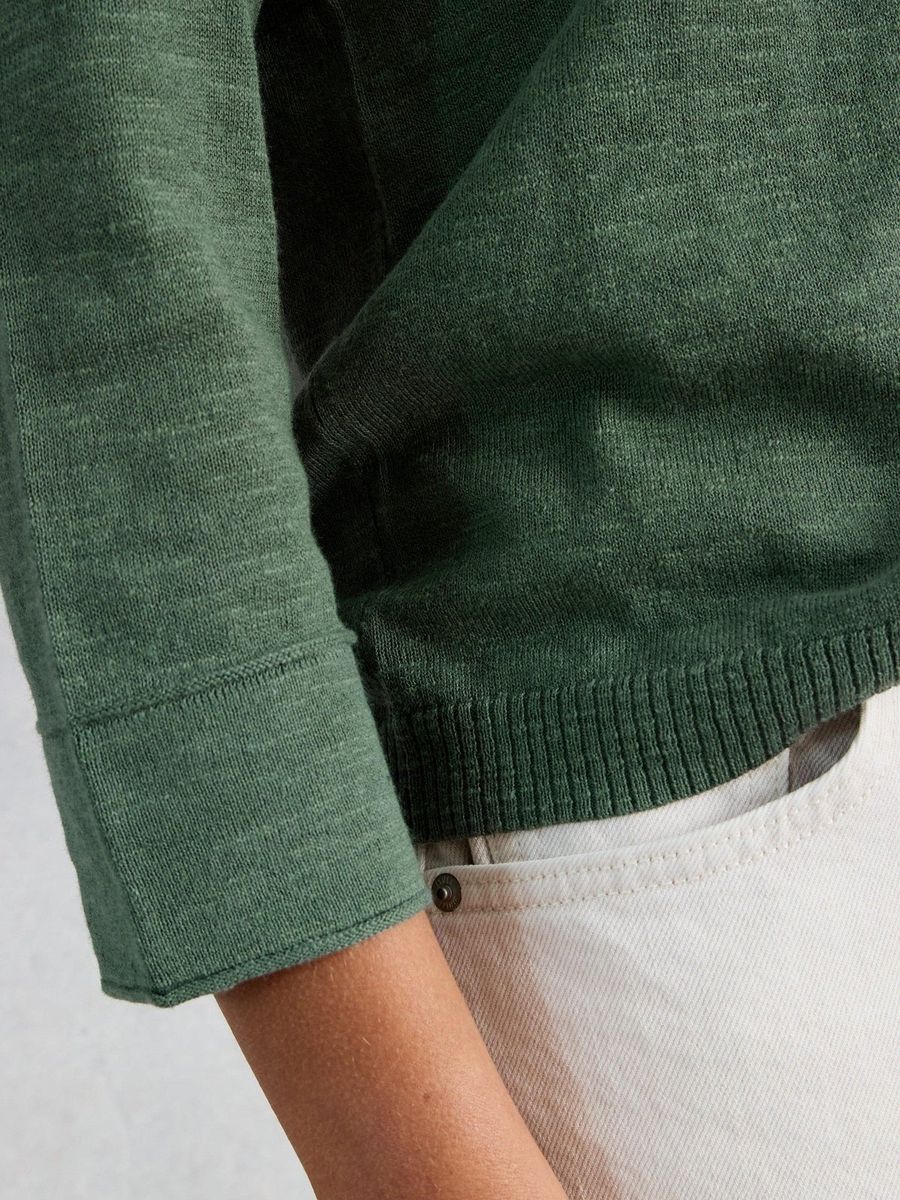Leichter V-Ausschnitt Pullover aus Leinenmischung