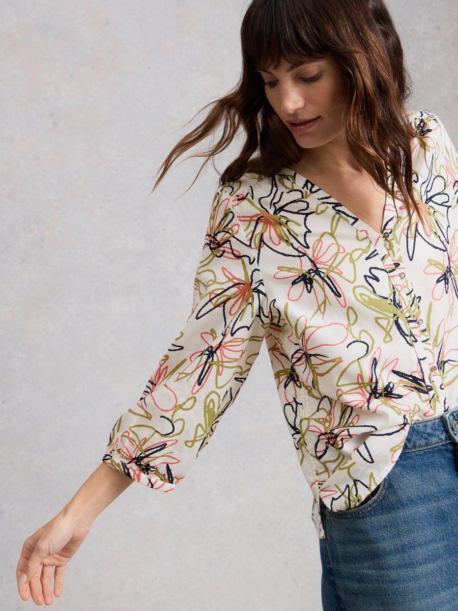 Top aus Bio-Baumwolle mit Blumenmuster