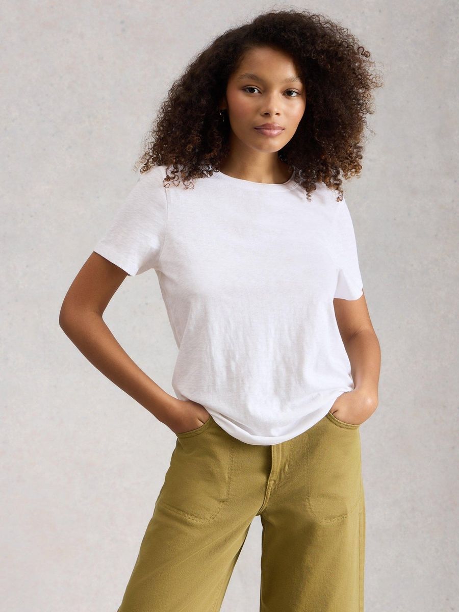 Klassisches Baumwoll-T-Shirt mit Rundhals