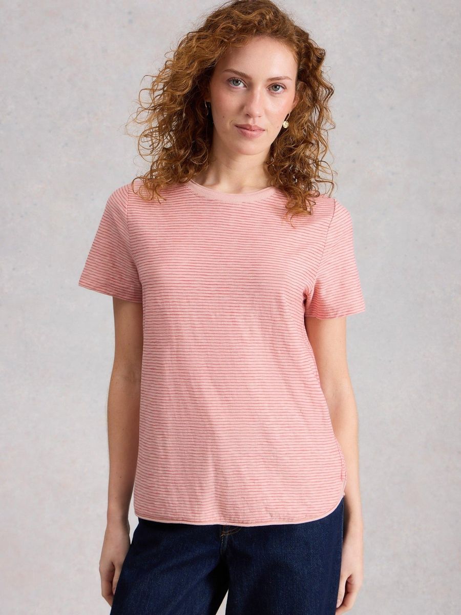 Klassisches gestreiftes T-Shirt mit Rundhalsausschnitt