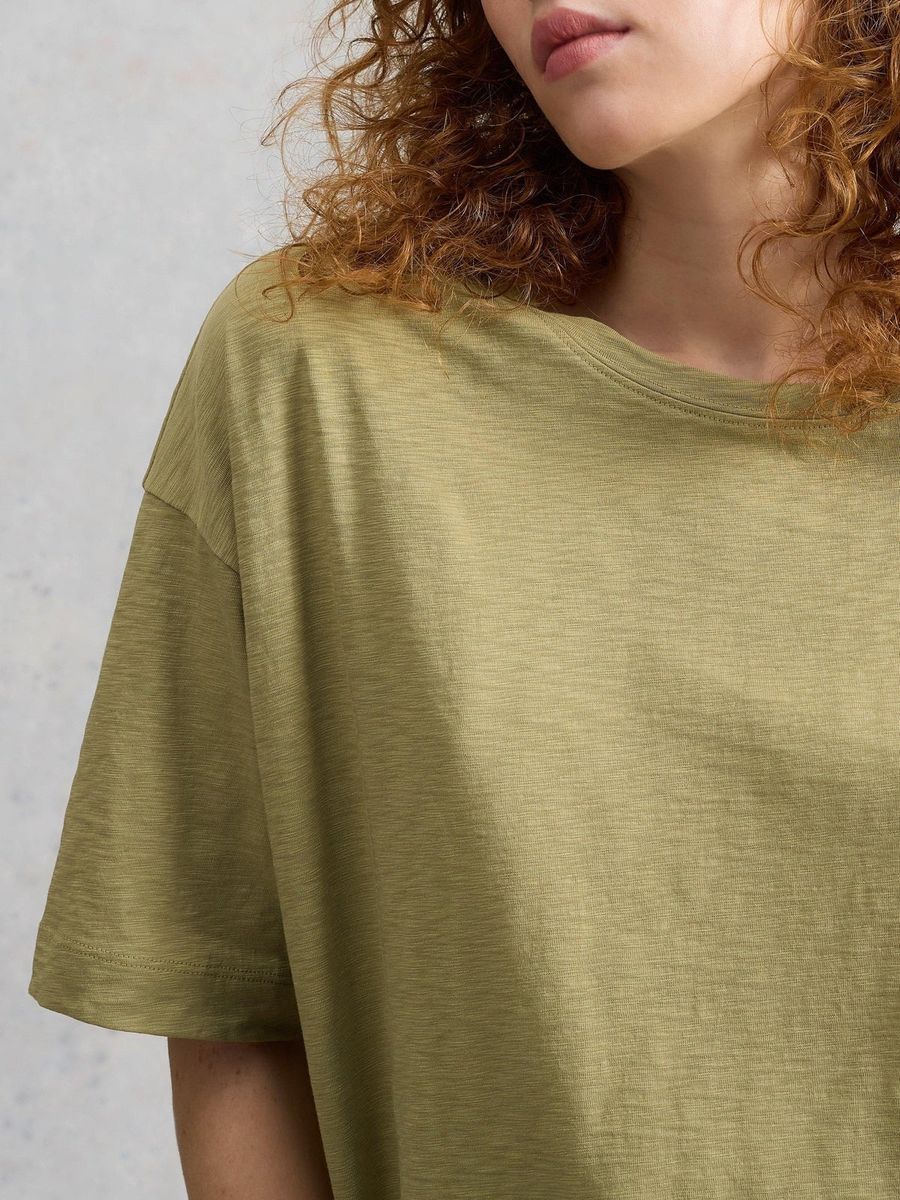 Kastiges Baumwoll-T-Shirt im Boxy-Schnitt