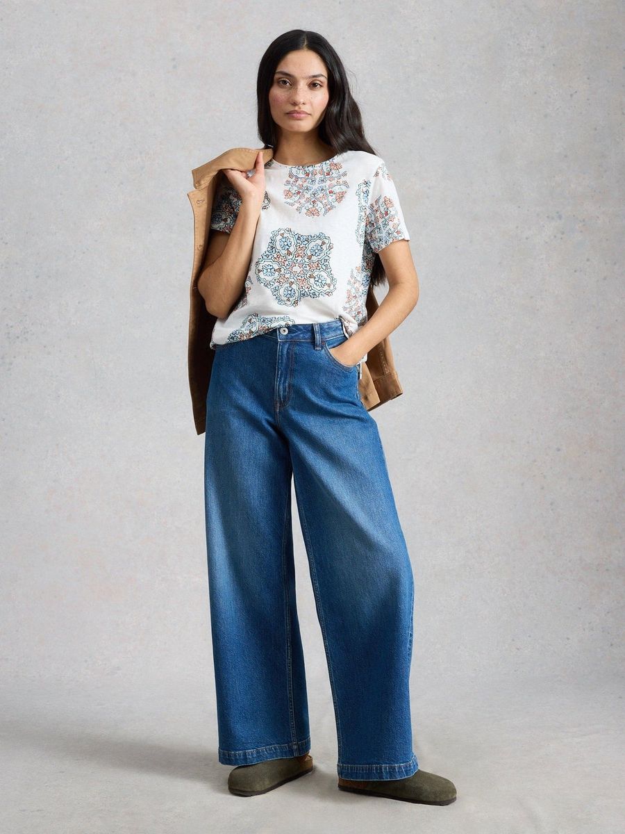 Baumwoll-T-Shirt mit Mandala-Print