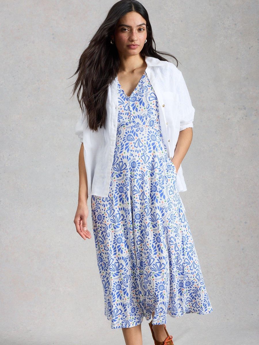 Jersey-Midikleid mit Blumenmuster