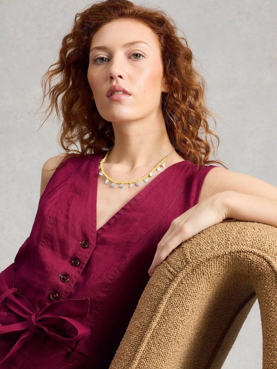 Ärmelloser Leinen-Jumpsuit mit weitem Bein