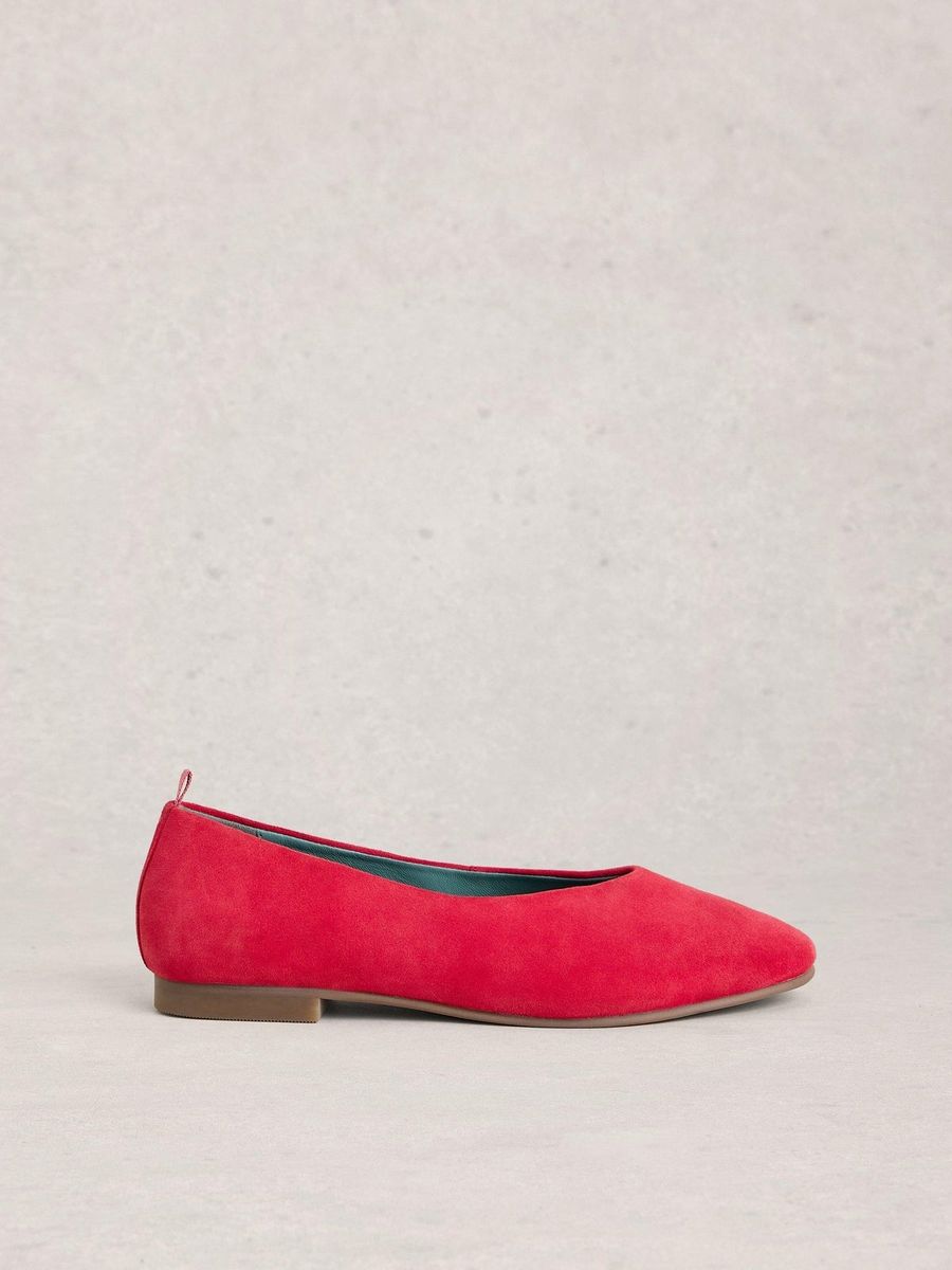 Klassische Wildlederballerinas mit spitzer Kappe