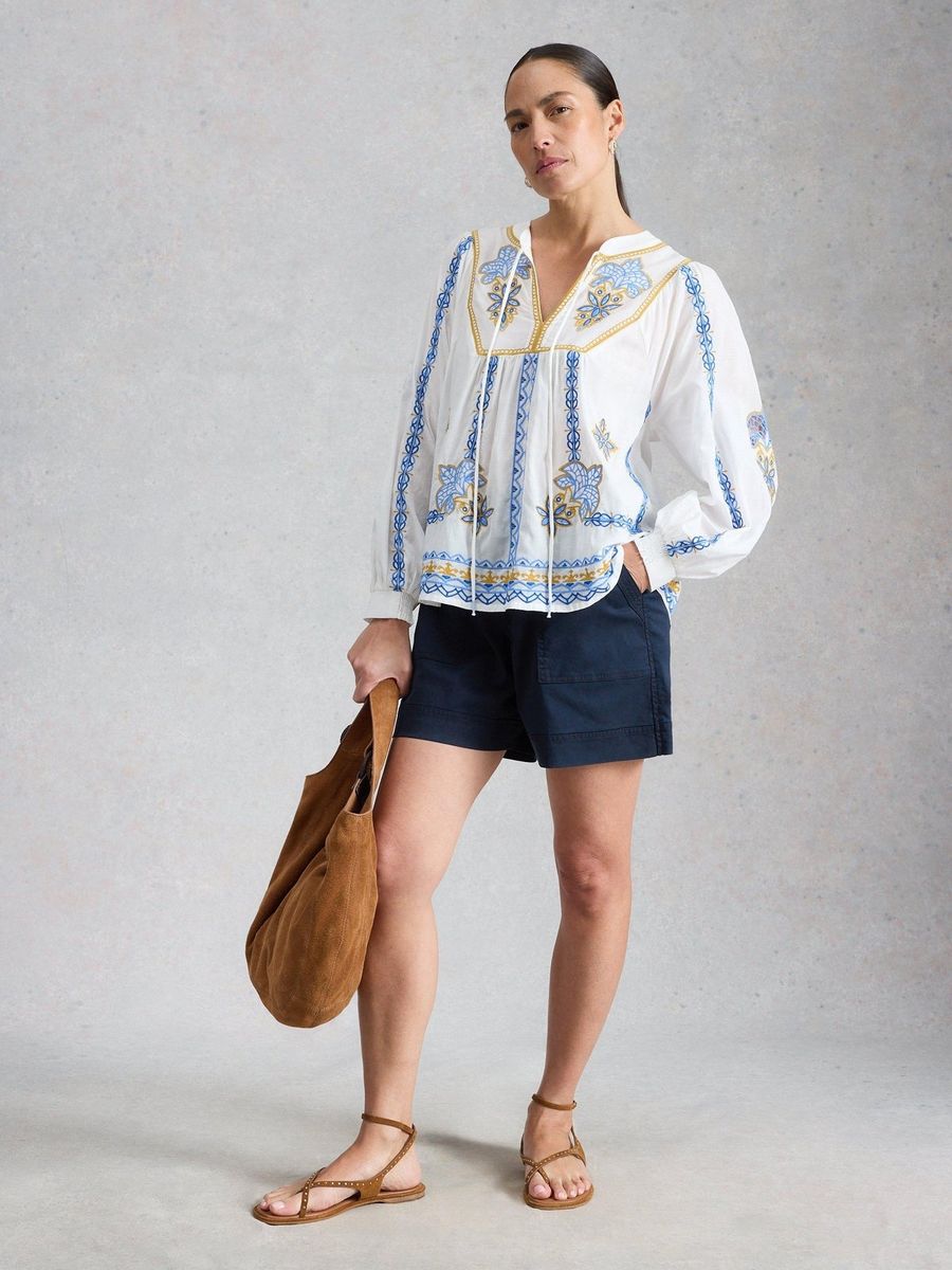 Utility-Baumwollshorts mit aufgesetzten Taschen