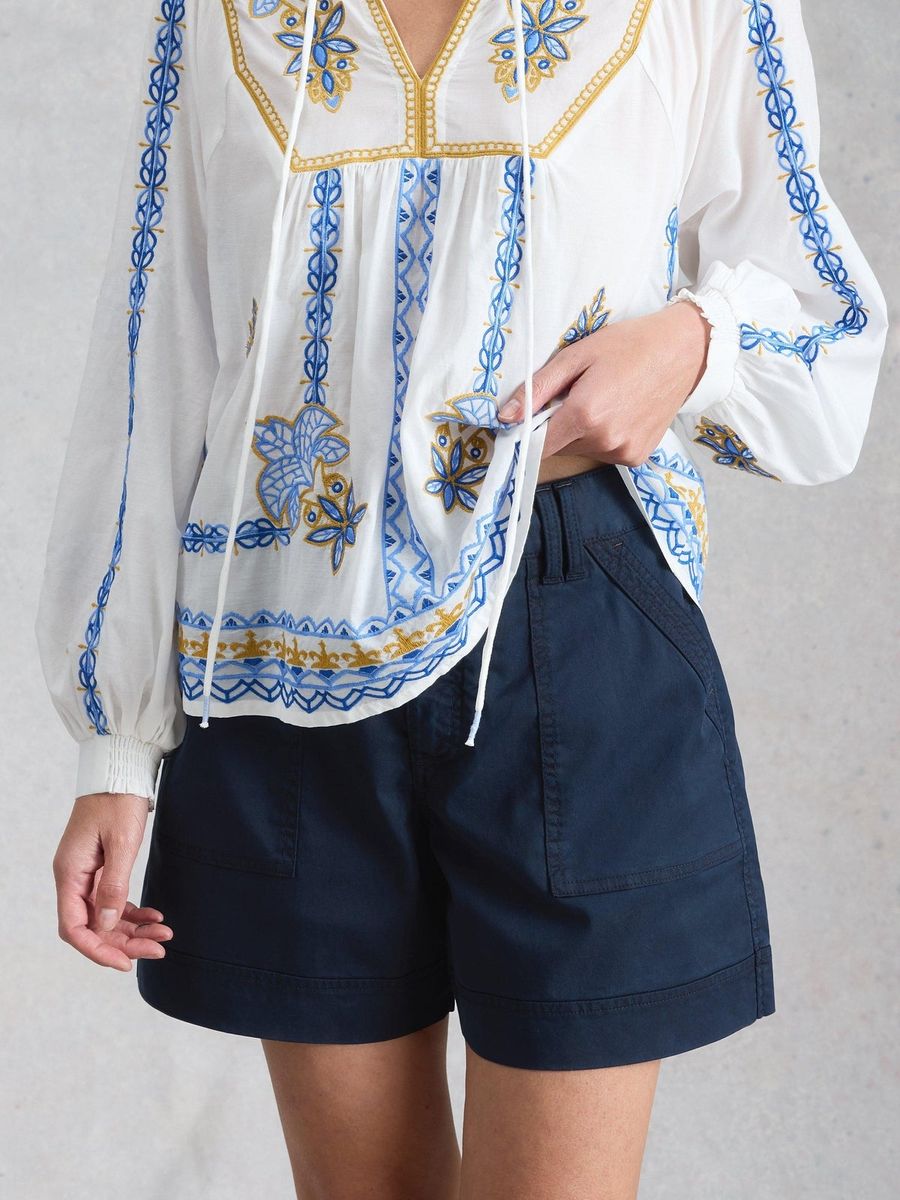 Utility-Baumwollshorts mit aufgesetzten Taschen