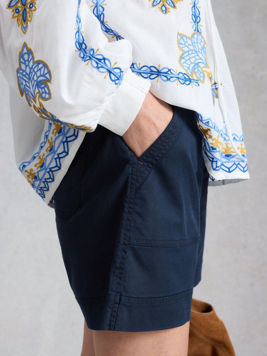 Utility-Baumwollshorts mit aufgesetzten Taschen