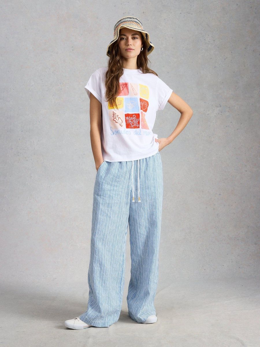 T-Shirt mit maritimem Muschel-Print