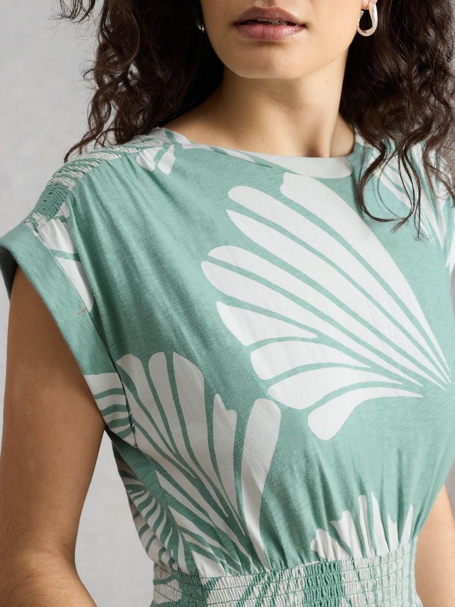 Jersey-Midikleid mit Muschel-Print