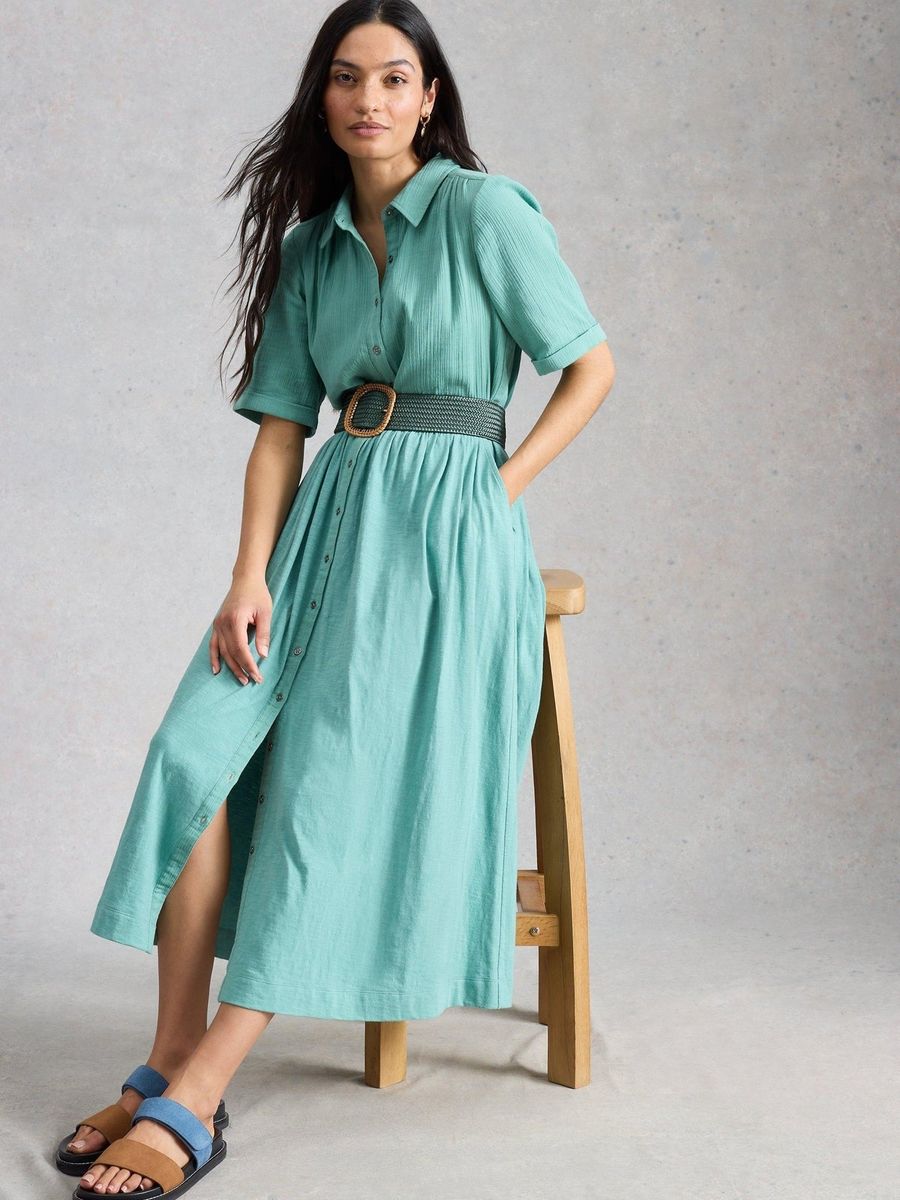 Klassisches Blusenkleid aus Baumwollmusselin