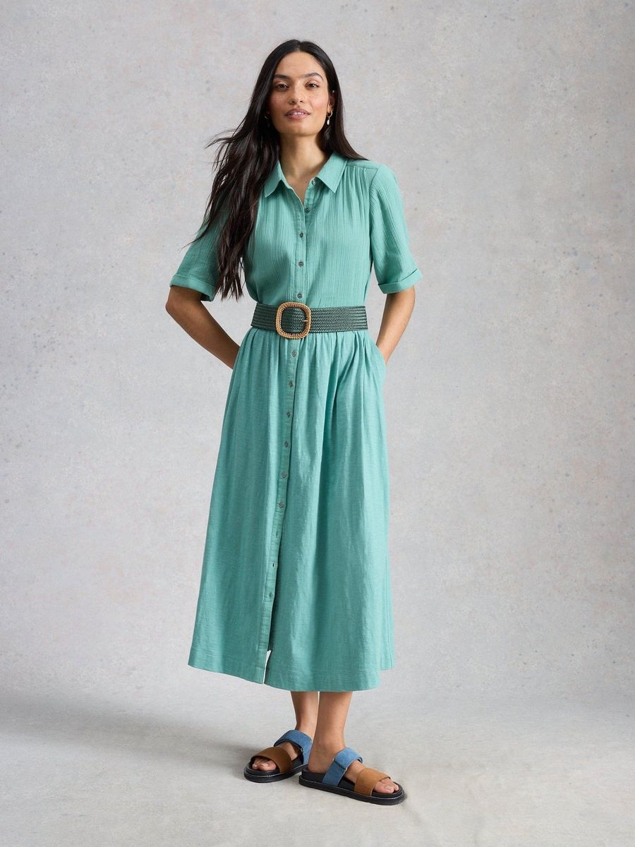 Klassisches Blusenkleid aus Baumwollmusselin