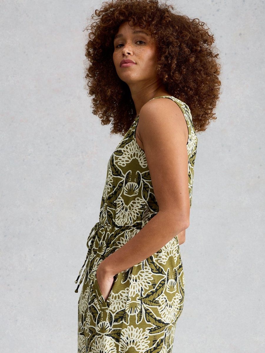 Jersey-Midikleid mit floralem Muster