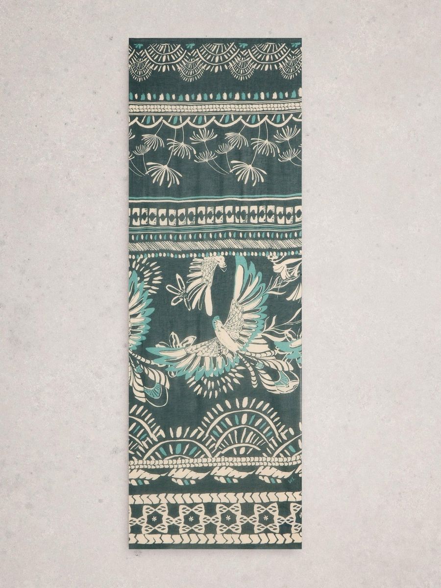 Leichter Schal mit botanischem Print