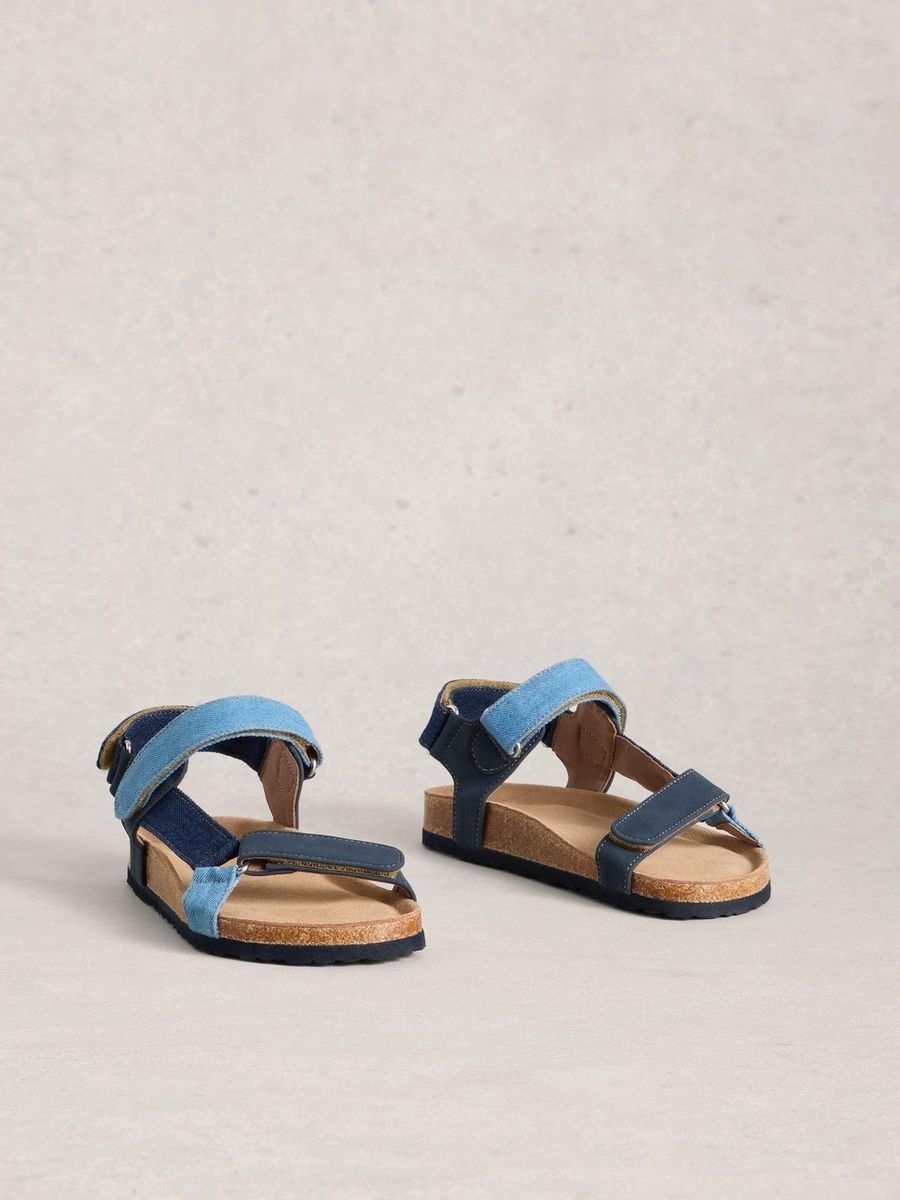 Trekking-Sandalen im Denim-Look mit Fußbett
