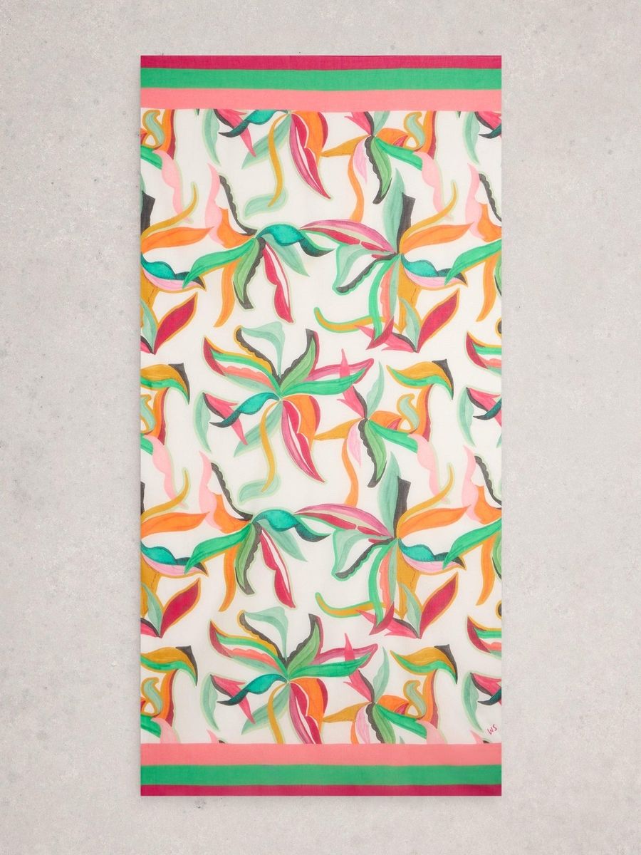 Baumwollschal mit botanischem Print