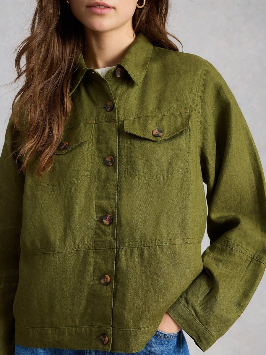 Leichte Camille Utility-Jacke aus Leinen