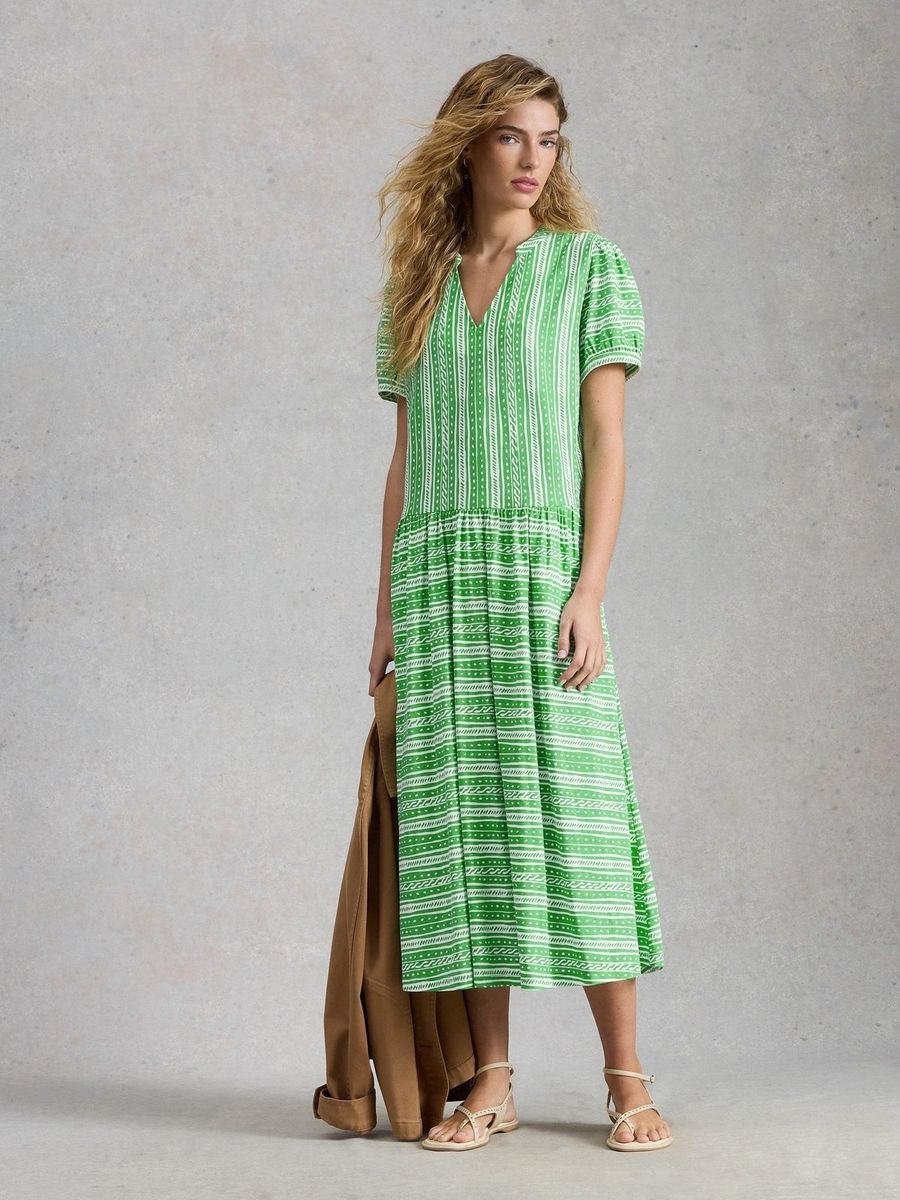 Jersey-Midikleid mit malerischem Print