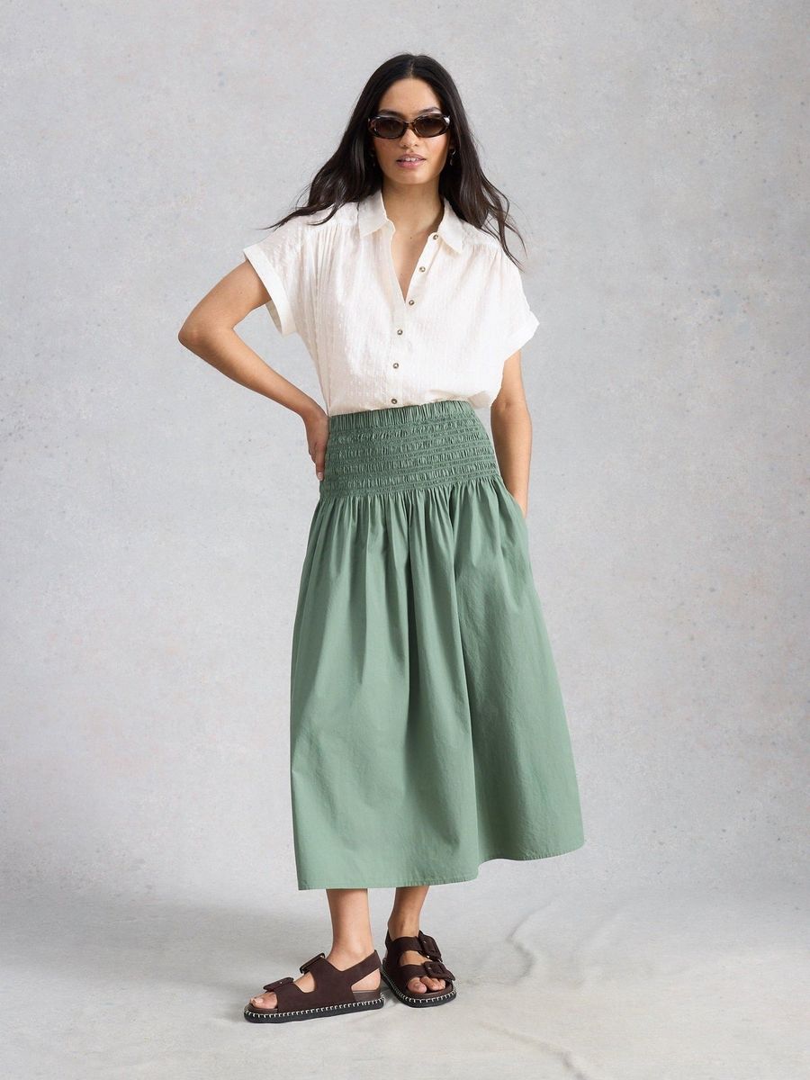 Lockere bestickte Baumwollbluse